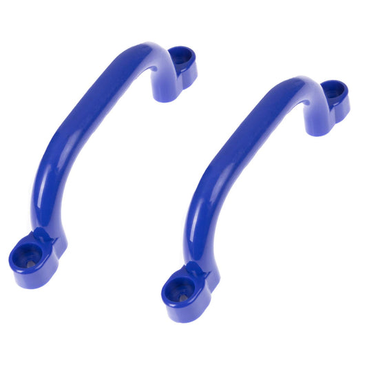 Barcaloo outdoor blue grab handle enhances grip for safe climbing on play structures.