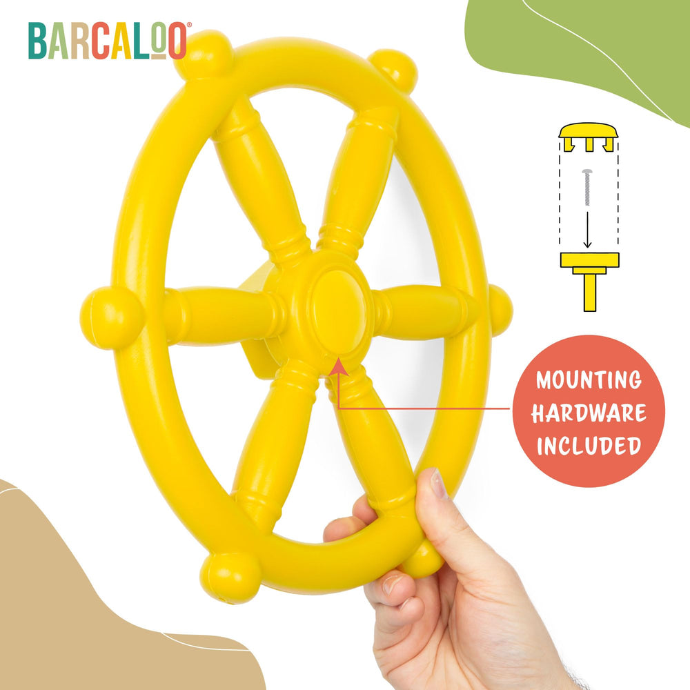 Barcaloo toddler pirate wheel in action, inviting cooperative play and storytelling.