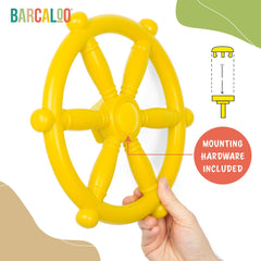Barcaloo toddler pirate wheel in action, inviting cooperative play and storytelling.
