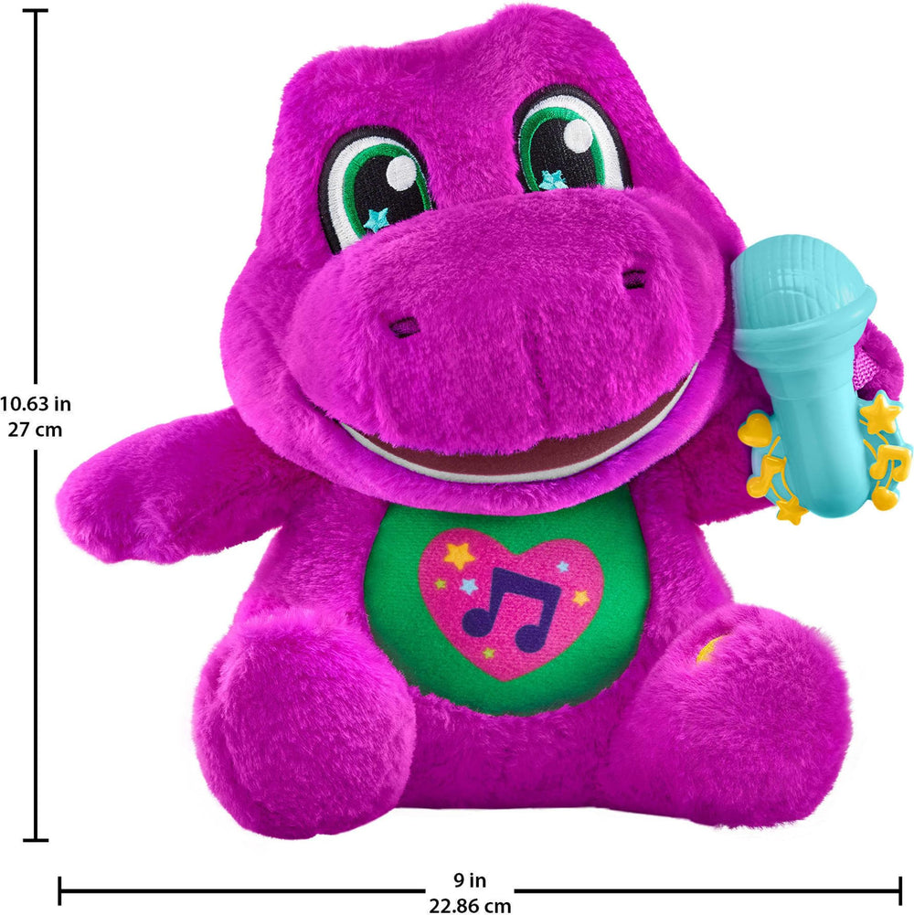 Barney’s World color-varies plush adds visual variety for toddlers.