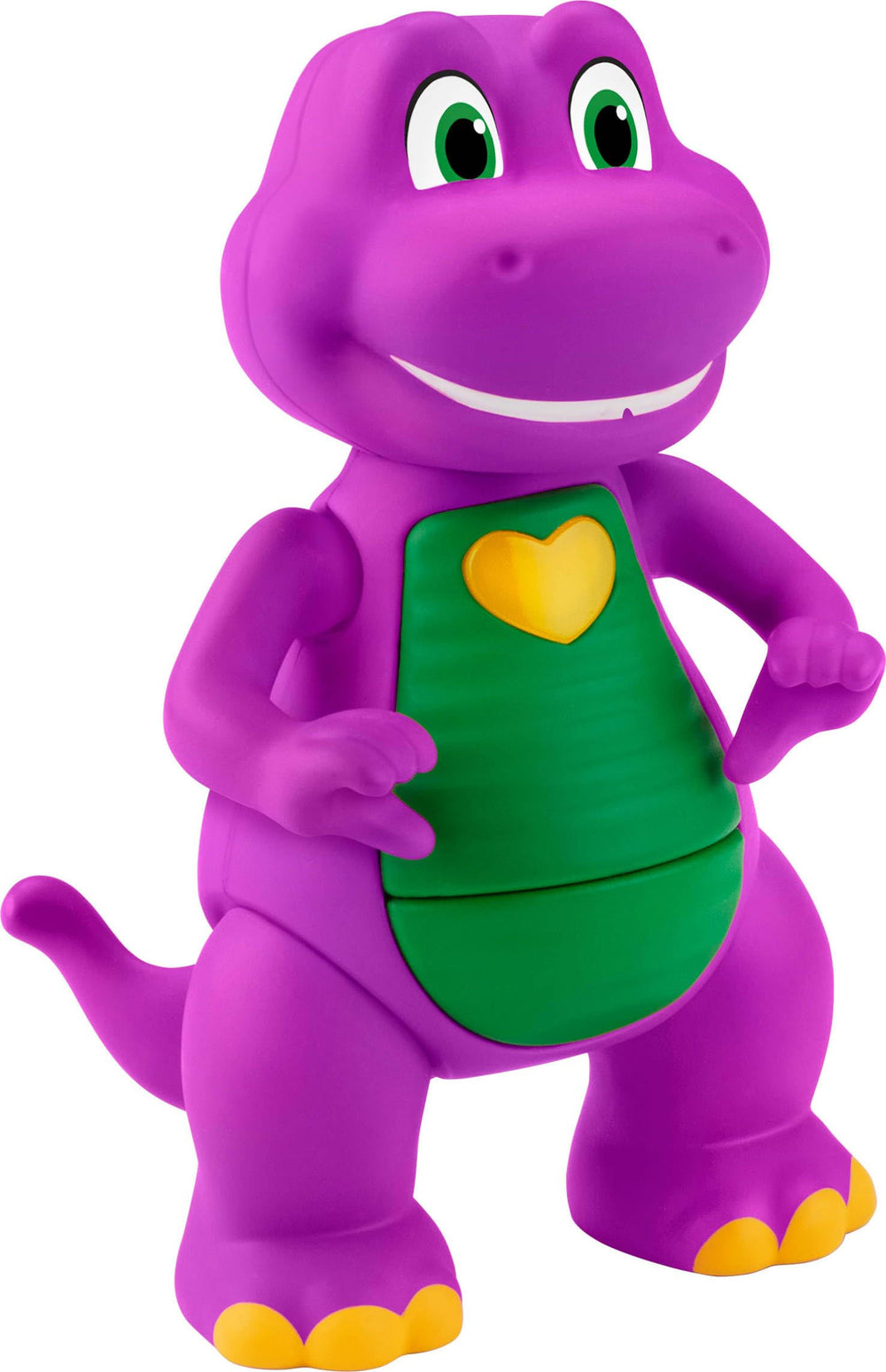 Barney's World heart-hands light-up heart feature offers a playful gift.