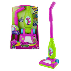 Barney's World Clean Up Vacuum front view encourages active pretend play.