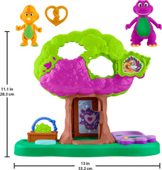 Pretzel piece adds a tasty pretend snack during Barney’s World play.