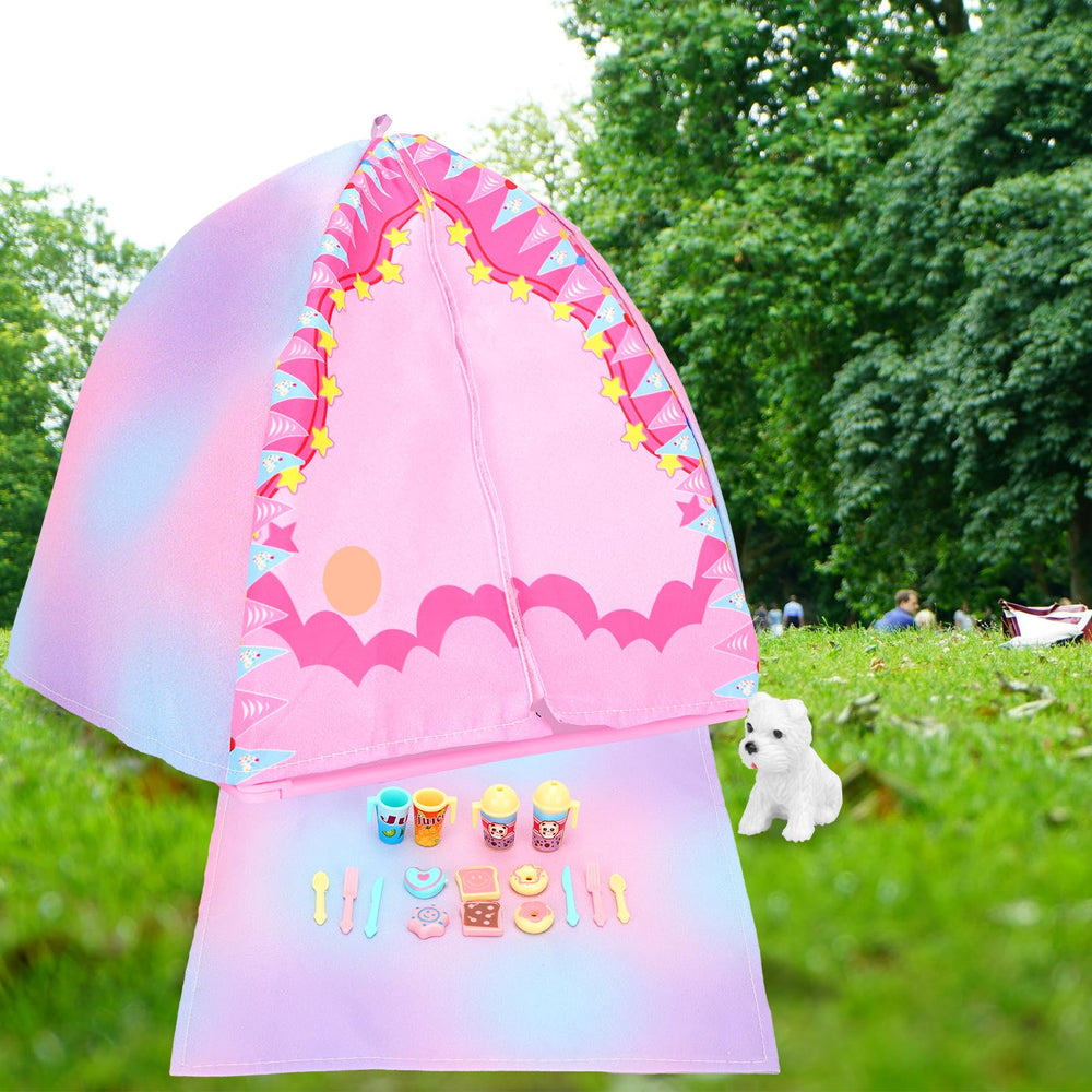 BARWA doll backpack and placemat enables portable picnic scenes