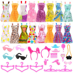 BARWA doll hangers and bags help organize dress-up storage
