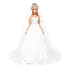 BARWA Pink Princess Dress with Hat for 11.5-inch doll, playful color and accessory.