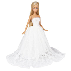 BARWA veil and dress complete outfit for 11.5-inch dolls, ready for pretend weddings.
