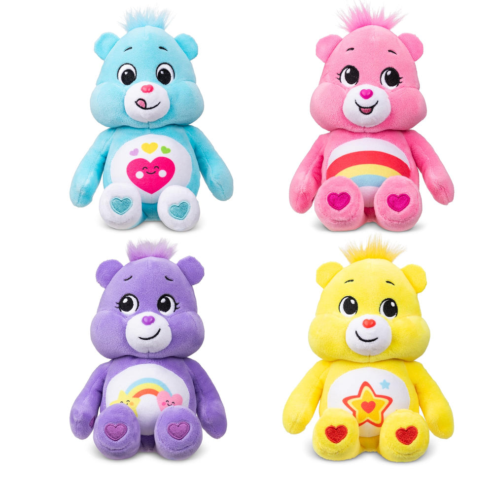 Basic Fun Care Bears plush beanies with soft fabric for bedtime comfort