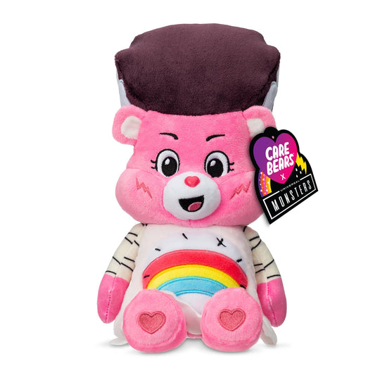 Basic Fun Care Bears Universal Monsters Cheer Bear as Bride of Frankenstein front view for imaginative play