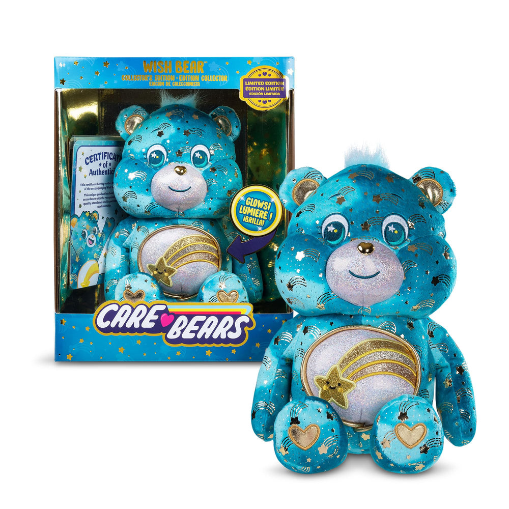 Basic Fun Wish Bear glow tummy lights softly for bedtime comfort