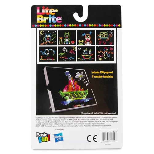 Basic Fun Lite-Brite art guide adds ideas for glowing art sessions.