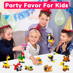 Basytodio 3-in-1 animal bricks for creative building at birthday parties.