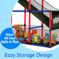 Basytodio easy-assembly and compact storage for parties.