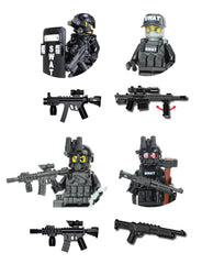 Battle Brick SWAT weapons set highlights high-detail accessories for play.