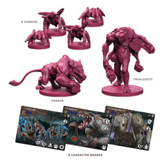 Battle Systems Maladum gameboard close-up with figures in action for dynamic play.