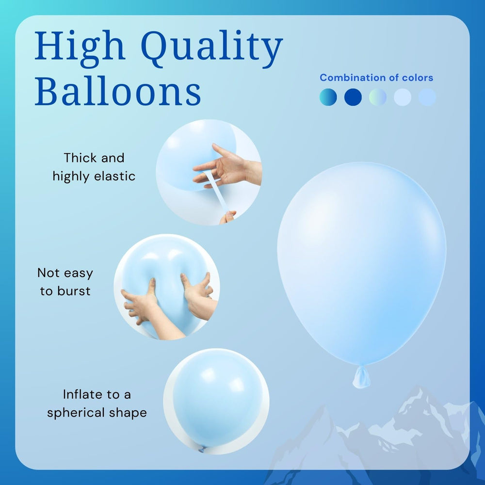 BAUANOOY pastel blue balloons for soft-tone party accents