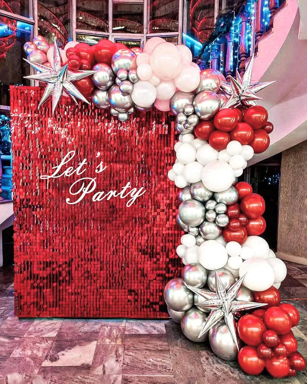 BAUANOOY red balloon garland arch kit centerpiece