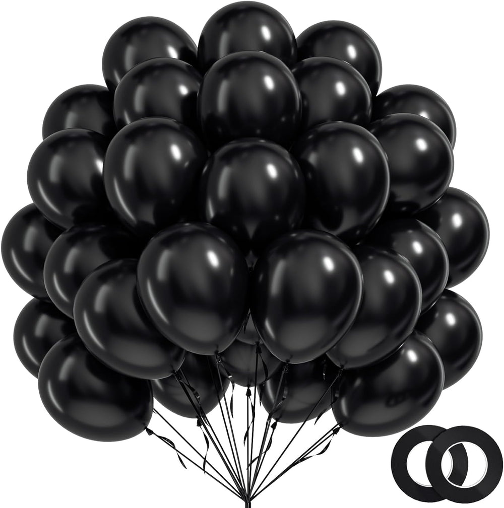 BAUANOOY black 12-inch balloons ready for quick, stylish party decor.
