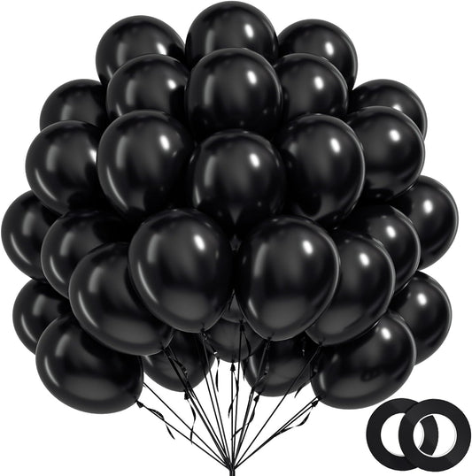 BAUANOOY black 12-inch balloons ready for quick, stylish party decor.