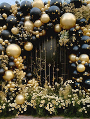 BAUANOOY black and gold balloons add elegant contrast.