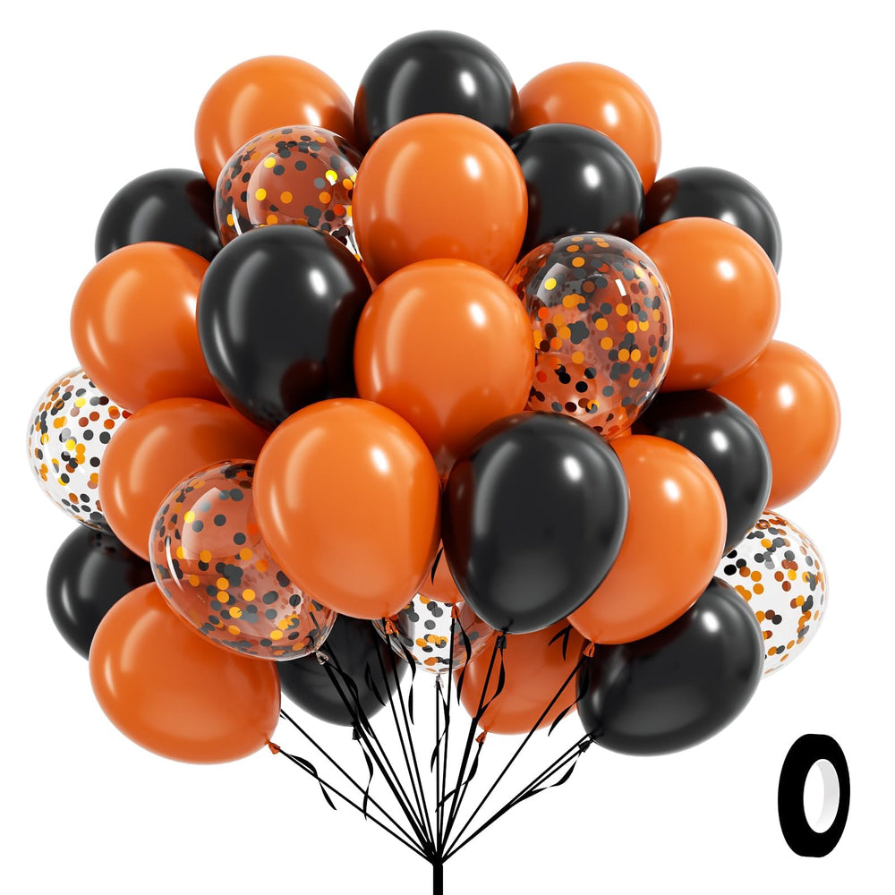 bauanooy orange 12inch balloons for Halloween, bright decor and easy inflation