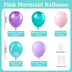 BAUANOOY mermaid balloons close-up metallic finish adds sparkle for photos