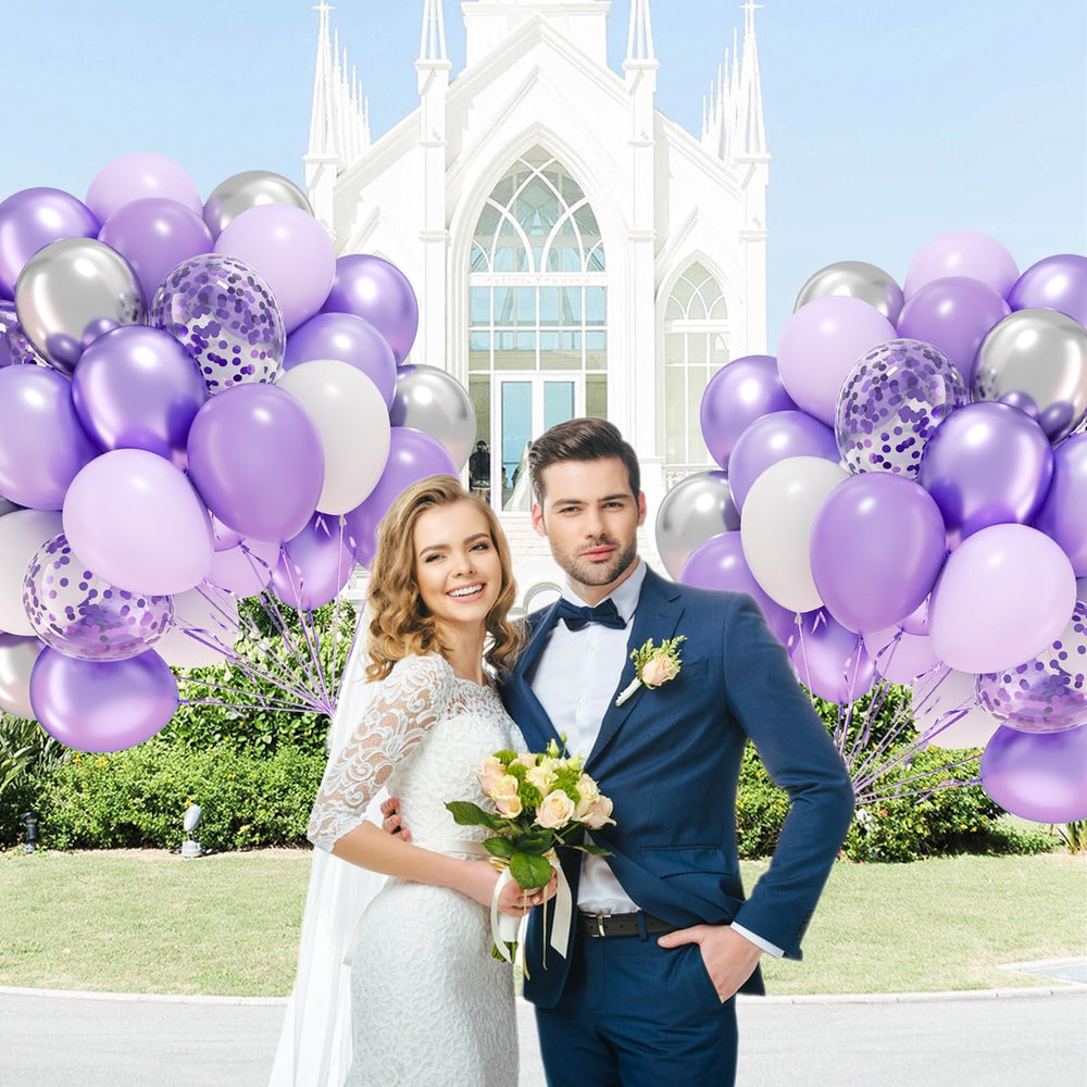 BAUANOOY metallic purple balloons offer bold color accents.