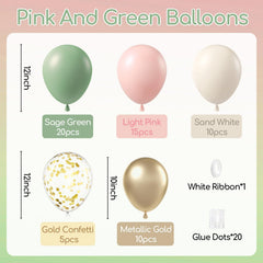 BAUANOOY sage green 12inch balloons add elegant soothing accents to celebrations