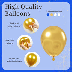 BAUANOOY white balloon with gold confetti for chic contrast