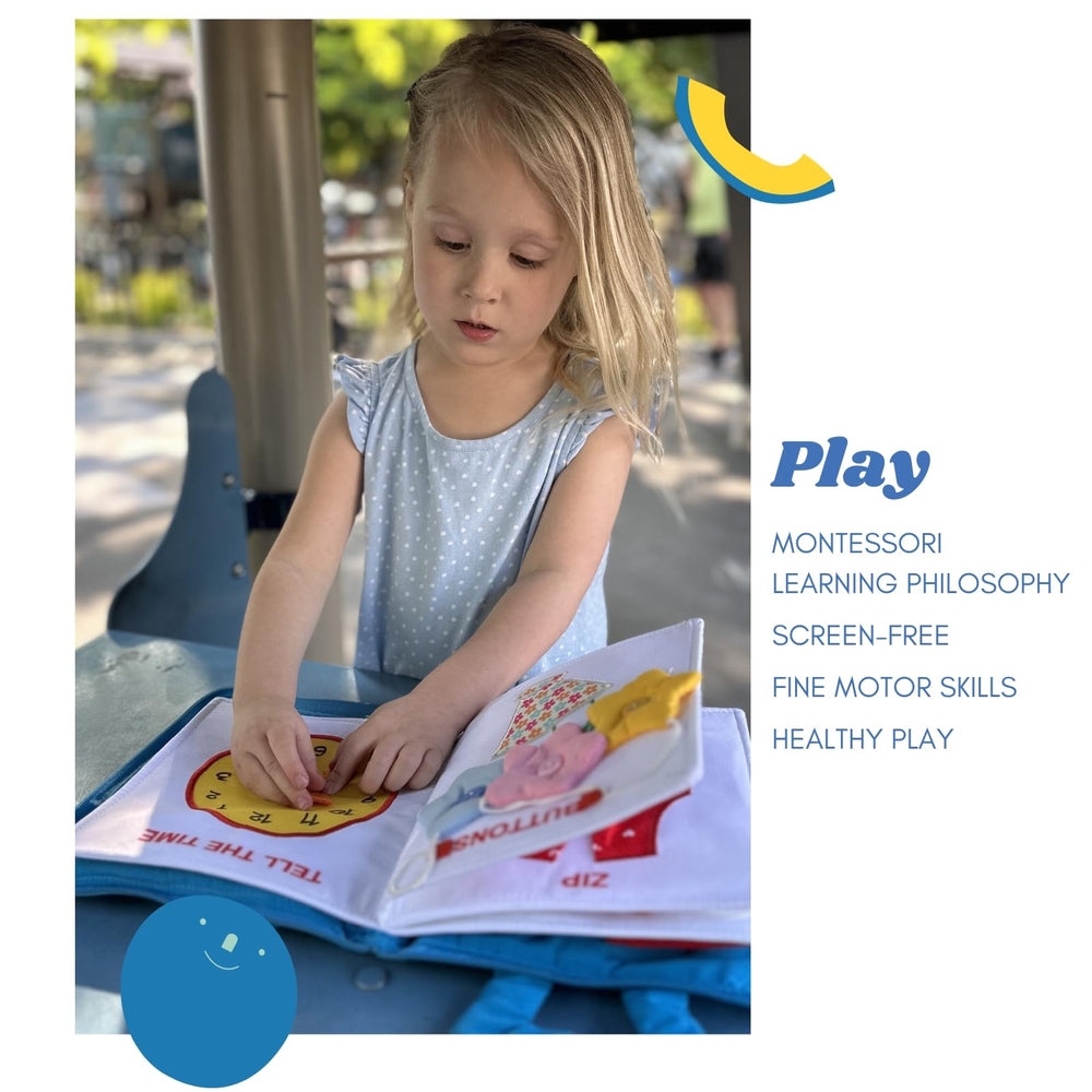 Zipper-pull practice on BAVY My Quiet Book boosts fine motor skills