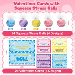 BAYSING Valentines cards 24-piece set with playful messages for kids' exchanges.