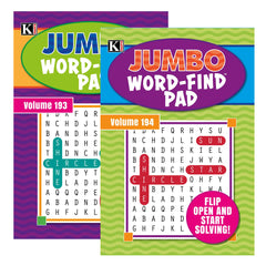 Bazic Kappa jumbo word find pad for portable brain-teasing learning.