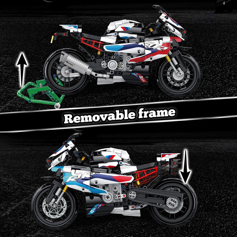 BBEUU 1000RR textured tires add realistic texture during build and display.