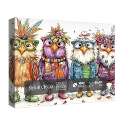 BBOLDIN Colorful Chicken Puzzles box front showing 1000-piece set for adults