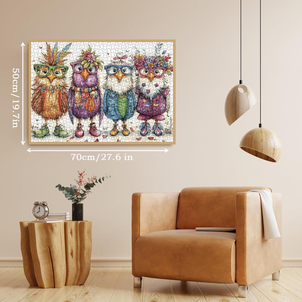 BBOLDIN Colorful Chicken Puzzles glasses detail showcasing stylish characters