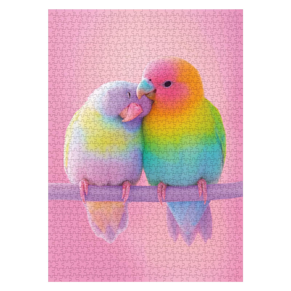 BBOLDIN love birds on branch puzzle art highlights a cozy pink scene for relaxing evenings