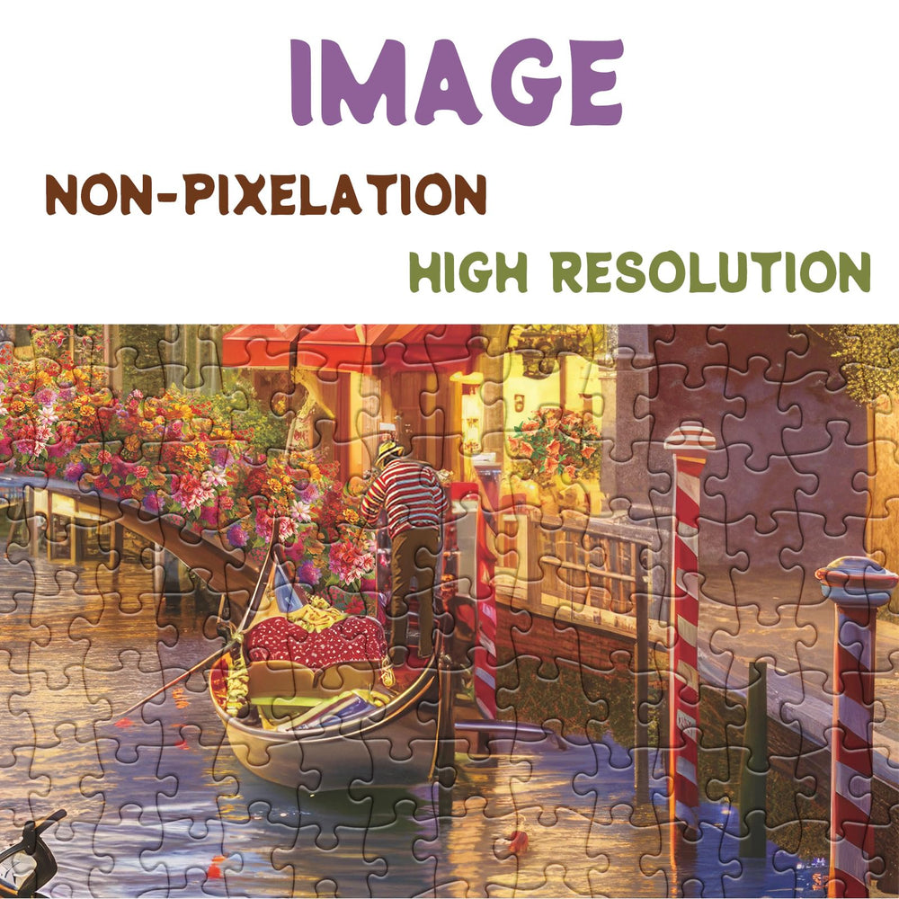BBOLDIN Colorful sky and buildings puzzle highlights vivid art for decor