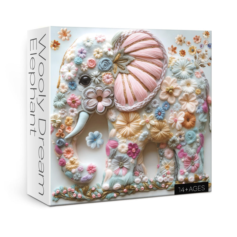 BBOLDIN cute elephant puzzle with box and poster for adults