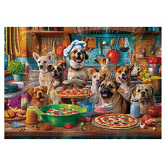 BBOLDIN dog puppy kitchen scene puzzle showcasing bright colors and playful energy