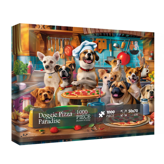 BBOLDIN dog puppy pizza puzzle cover for adults and family-friendly entertainment