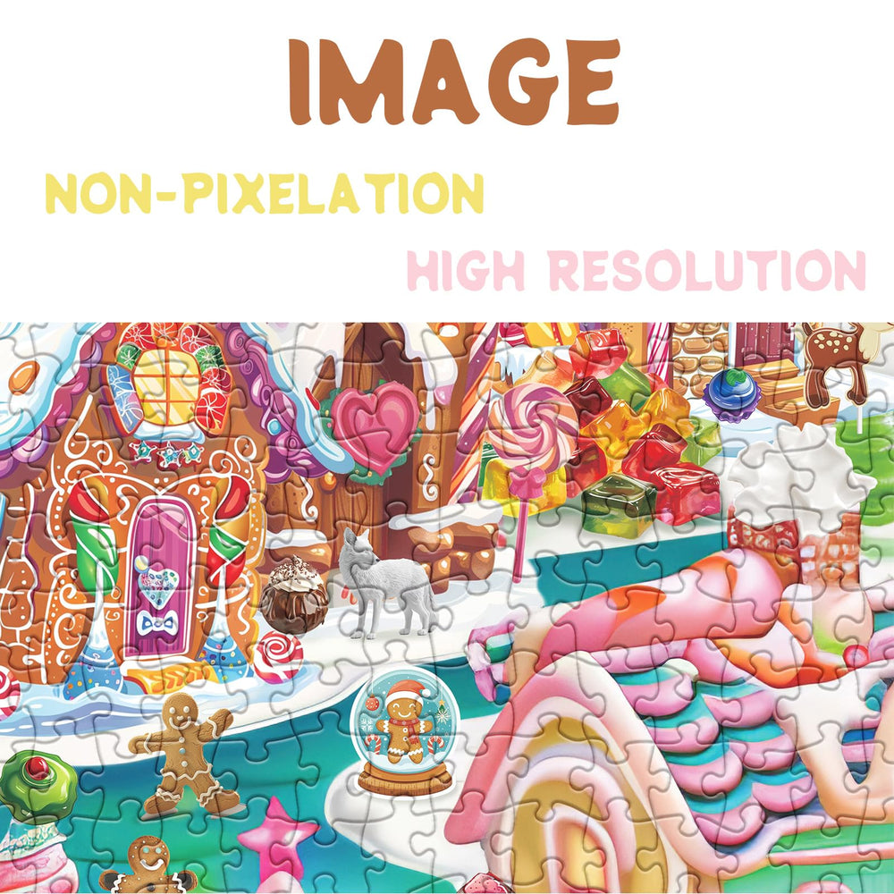 BBOLDIN gingerbread village candy wonderland illustration for solving