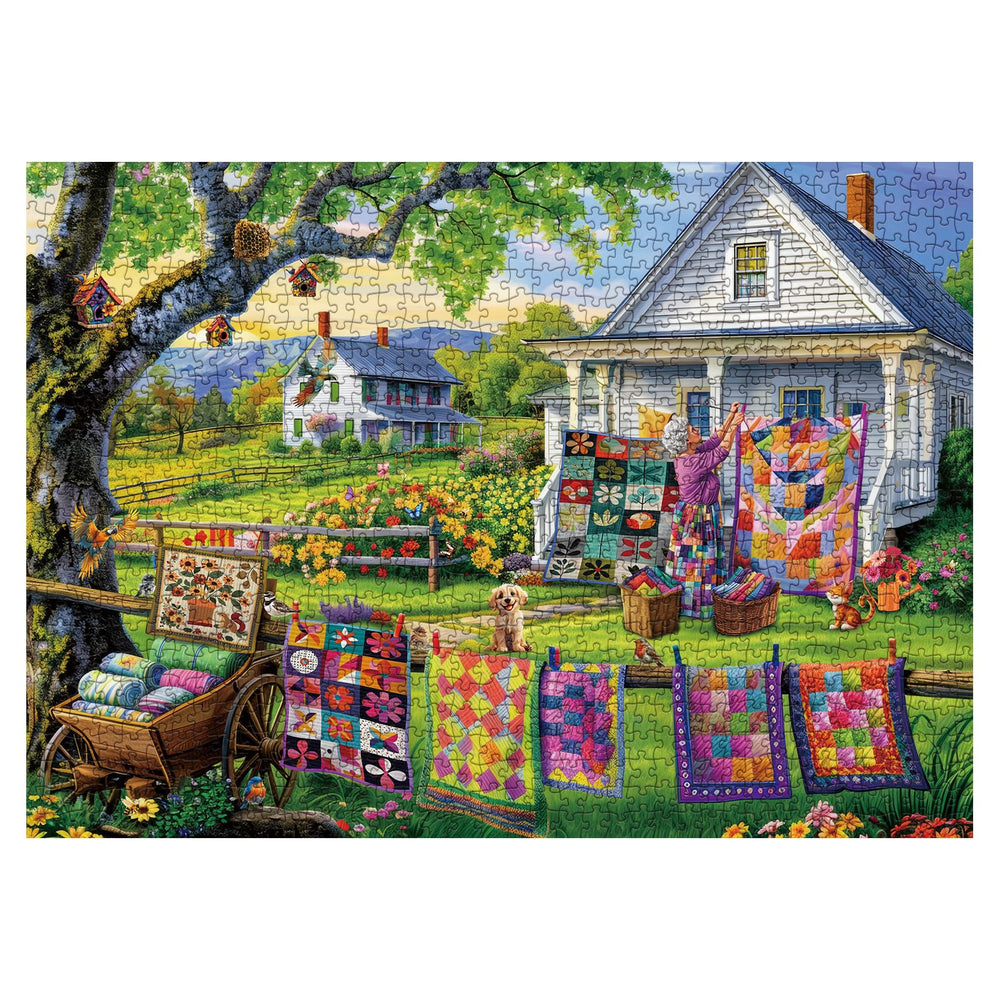 BBOLDIN Grandma Quilts Garden Scene, engaging activity for mindful leisure.