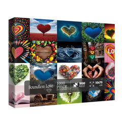 BBOLDIN Love Heart Puzzles box and poster for easy setup and gifting.