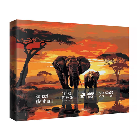 BBOLDIN Sunset Elephant Puzzle in a box, perfect for a relaxing evening with friends.