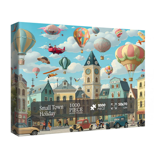 BBOLDIN vintage city holiday puzzle box cover, sturdy packaging ideal for gifting and display.