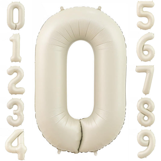 BBPOOL Cream 0 balloon in 40-inch size for bold birthday decoration