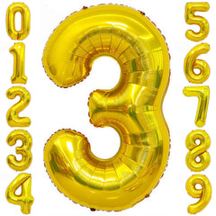 BBPOOL Gold 3 balloon 40-inch for bold birthday decor.