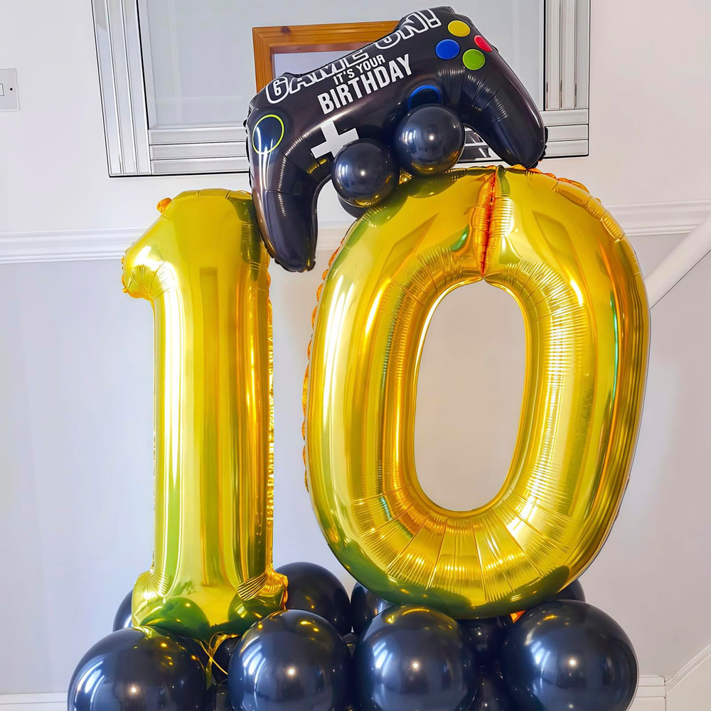 BBPOOL Gold 3 balloon photo backdrop for memorable moments.