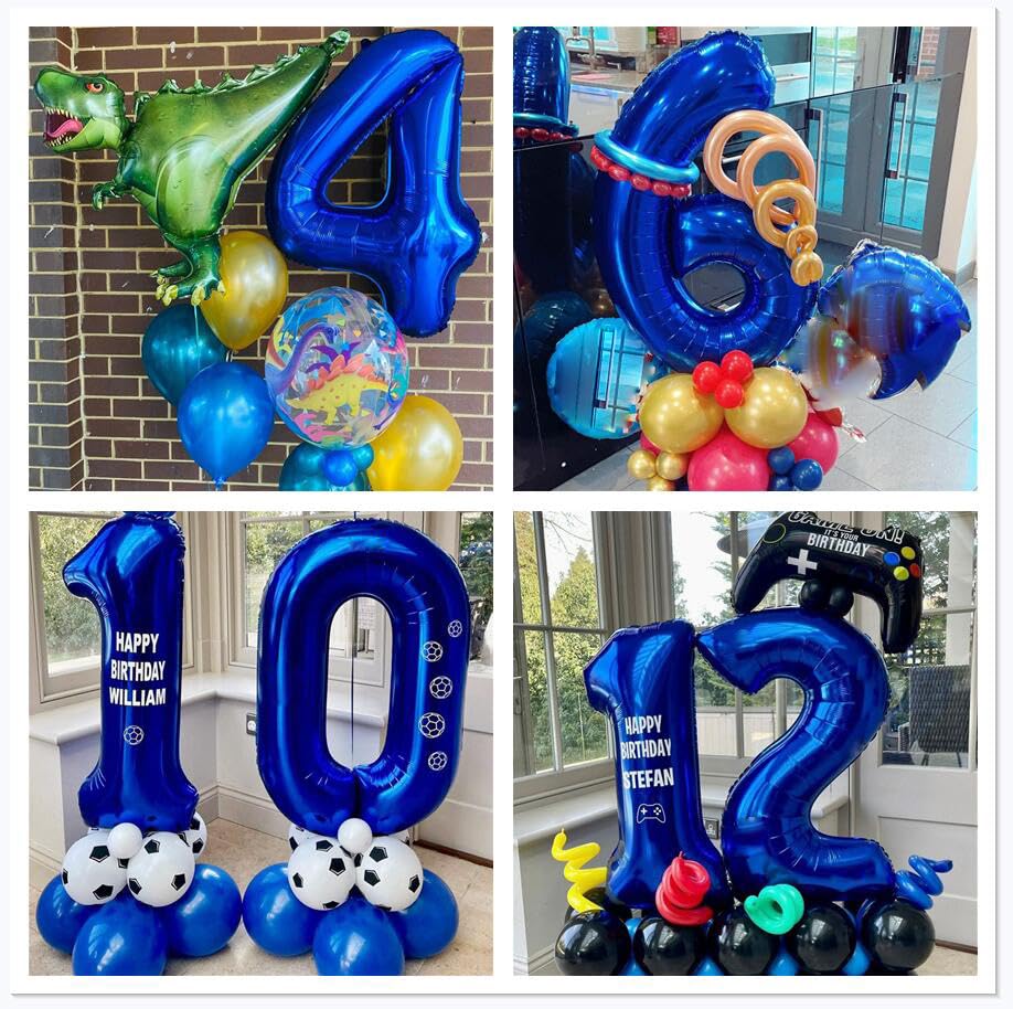 BBPOOL navy blue number 6 foil balloon ideal for graduations and anniversaries.