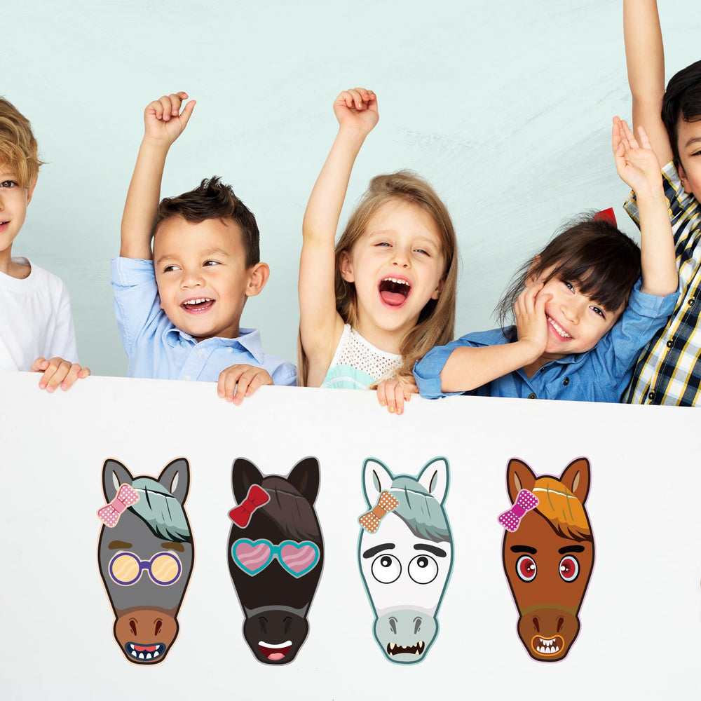 BBPOOL horse stickers sheets offer mix of eyes and mouths for endless party decoration.